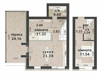 Дворівнева 70.18 м² в ЖК Viking Home від 18 000 грн/м², м. Ірпінь