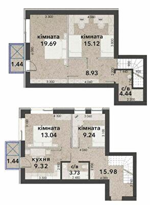 Двухуровневая 100.35 м² в ЖК Viking Home от 18 000 грн/м², г. Ирпень
