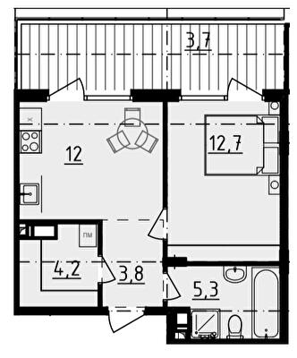 1-комнатная 41.7 м² в ЖК DERBY Style House от 27 250 грн/м², Одесса