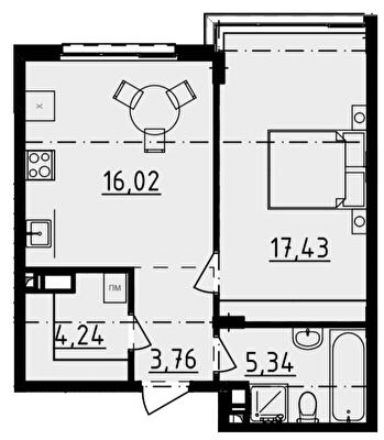 1-комнатная 46.7 м² в ЖК DERBY Style House от 27 250 грн/м², Одесса