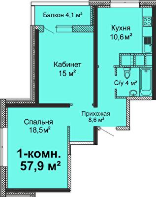 1-комнатная 57.9 м² в ЖК Скай Сити от 27 250 грн/м², Одесса