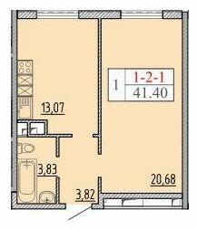 1-кімнатна 41.4 м² в ЖК П'ятдесят восьма Перлина від 21 300 грн/м², Одеса