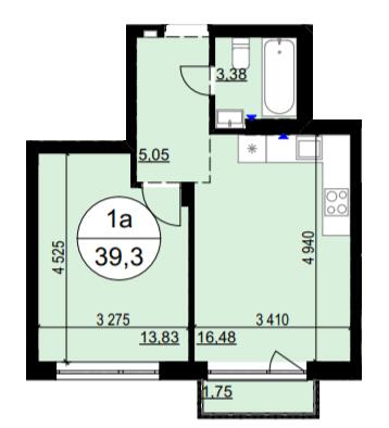 1-комнатная 39.3 м² в ЖК Гринвуд-4 от 17 600 грн/м², пгт Брюховичи