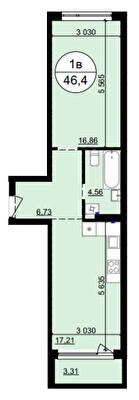 1-комнатная 46.4 м² в ЖК Гринвуд-4 от 17 600 грн/м², пгт Брюховичи