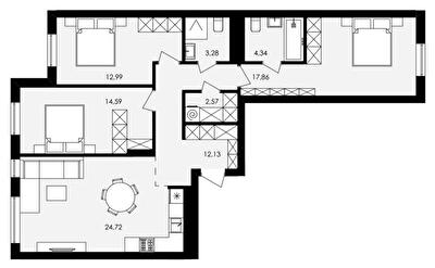 3-кімнатна 92.48 м² в ЖК Avalon Holiday від 18 500 грн/м², с. Сокільники