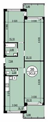 3-кімнатна 90.8 м² в ЖК Грінвуд 2 від 19 150 грн/м², смт Брюховичі