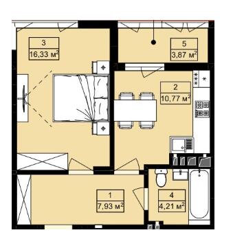 1-комнатная 43.11 м² в ЖК Royal Hill от 19 200 грн/м², с. Лисиничи