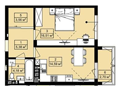 1-комнатная 46.92 м² в ЖК Royal Hill от 19 200 грн/м², с. Лисиничи