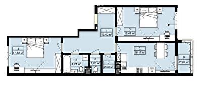 2-комнатная 76.8 м² в ЖК Royal Hill от 19 200 грн/м², с. Лисиничи