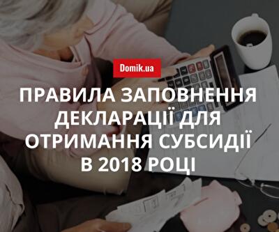 Яку інформацію потрібно вказати в декларації про доходи субсидіанту в 2018 році