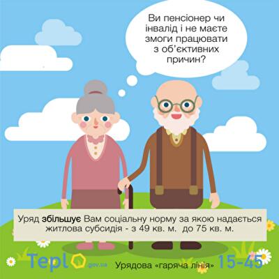 На яку норму житла буде призначатися субсидія для непрацездатних громадян в Україні в 2017 році: інфографіка