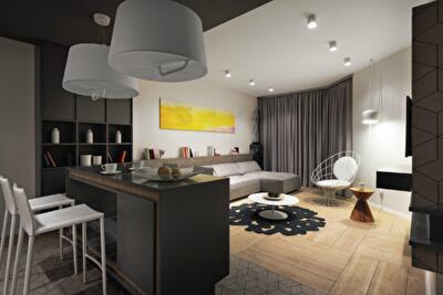 Небольшая квартира: урбанистический интерьер с орнаментами