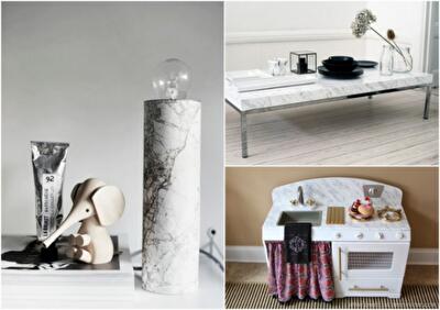 11 способов преобразить предметы быта с помощью мраморной самоклеющейся пленки