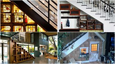 11 замечательных вариантов создания функциональной зоны под лестницей