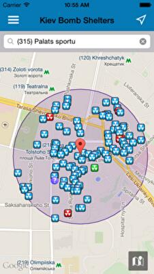 Для киевлян создали мобильное приложение с картой бомбоубежищ (фото)