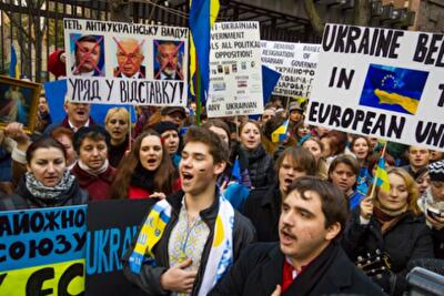 В Нью-Йорке прошла акция в поддержку Евромайдана. Фото