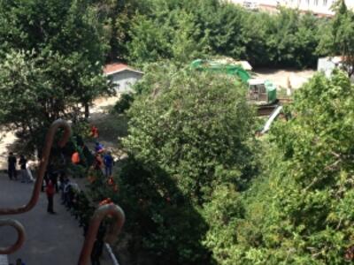 Застройщик, прикрываясь «титушками», возобновил стройку в центре Киева