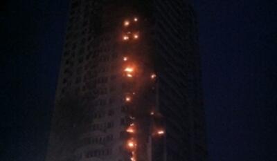 В Киеве на Шулявке горел 25-этажный дом. Фото