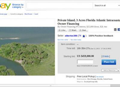 Лотом на eBay стал остров