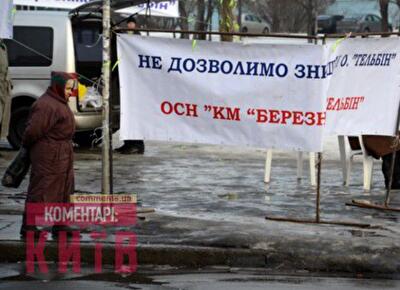В Киеве провели акцию протеста против застройки озера Тельбин