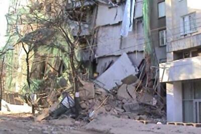 В центре Харькова рухнула стена 6-этажного здания