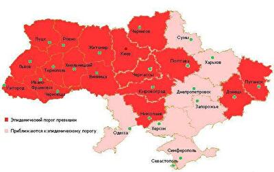 Украина во власти эпидемии. Карта