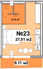 1-кімнатна 27.01 м² в Апарт-комплекс Resort Medical Park від 89 850 грн/м², с. Поляниця