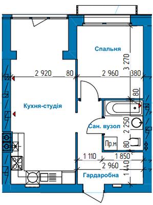 1-комнатная 40.98 м² в ЖК в Лесной Буче от 17 500 грн/м², г. Буча