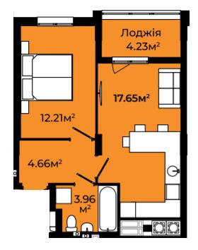 1-кімнатна 42.71 м² в ЖК Continent Green від 21 500 грн/м², Львів