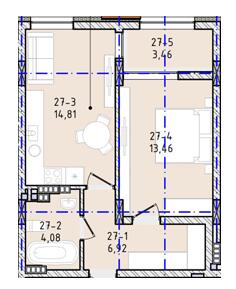 1-комнатная 42.73 м² в ЖК Вилла Зубра от 24 700 грн/м², с. Зубра