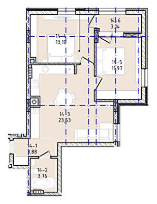 2-комнатная 59.38 м² в ЖК Вилла Зубра от 24 000 грн/м², с. Зубра