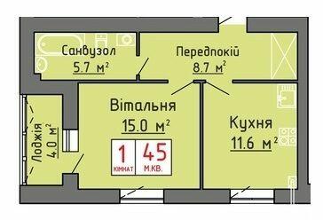 1-кімнатна 45 м² в ЖК на вул. Глібова, 6в від 17 000 грн/м², м. Ковель