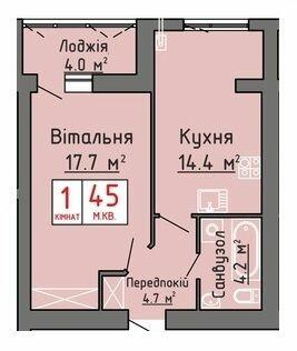 1-комнатная 45 м² в ЖК на ул. Глебова, 6в от 17 000 грн/м², г. Ковель