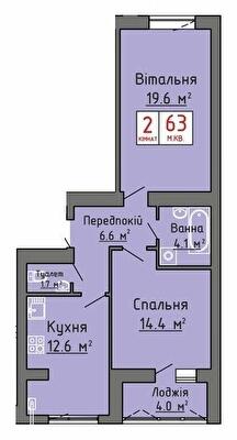 2-комнатная 63 м² в ЖК на ул. Глебова, 6в от 15 000 грн/м², г. Ковель