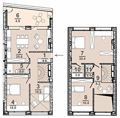 Двухуровневая 139.2 м² в ЖК AMSTERDAM от 33 500 грн/м², Полтава