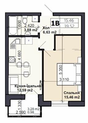 1-кімнатна 39.52 м² в ЖК Саме Той від 13 500 грн/м², смт Немешаєве
