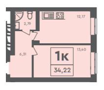 1-кімнатна 34.22 м² в ЖК Scandia від 21 500 грн/м², м. Бровари