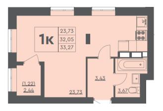 1-кімнатна 33.27 м² в ЖК Scandia від 21 500 грн/м², м. Бровари