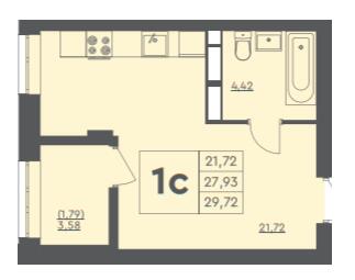 1-кімнатна 29.72 м² в ЖК Scandia від 20 300 грн/м², м. Бровари