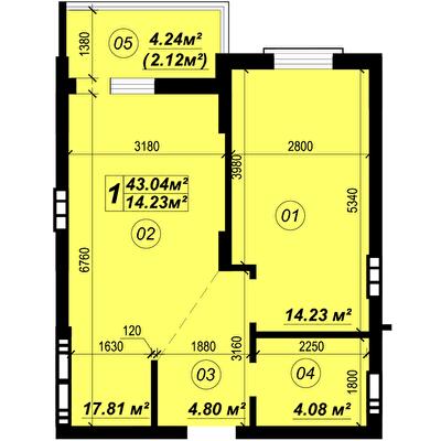 1-комнатная 43.04 м² в ЖК Verba от 19 250 грн/м², пгт Глеваха