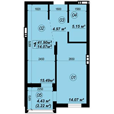 1-комнатная 41.9 м² в ЖК Verba от 19 250 грн/м², пгт Глеваха