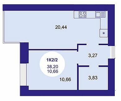 1-кімнатна 38.2 м² в ЖК Атмосфера від 27 100 грн/м², м. Вишневе