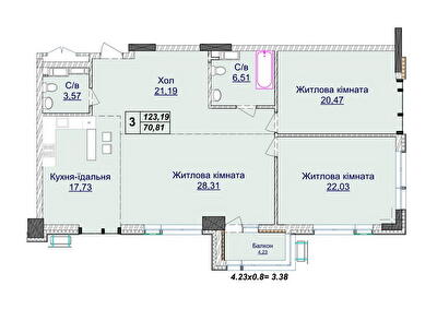 3-кімнатна 123.19 м² в ЖК Новопечерські Липки від 73 670 грн/м², Київ