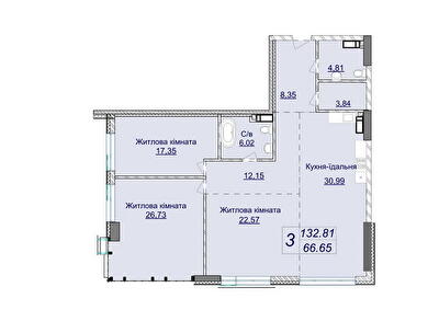 3-комнатная 132.81 м² в ЖК Новопечерские Липки от 73 670 грн/м², Киев