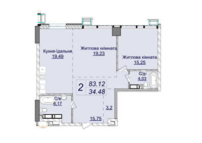 2-кімнатна 83.12 м² в ЖК Новопечерські Липки від 73 670 грн/м², Київ