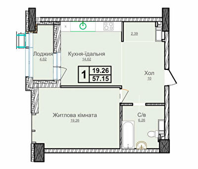 1-комнатная 57.15 м² в ЖК Новопечерские Липки от 73 670 грн/м², Киев