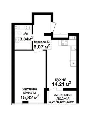 1-комнатная 41.54 м² в ЖК Феофания City от 46 000 грн/м², Киев