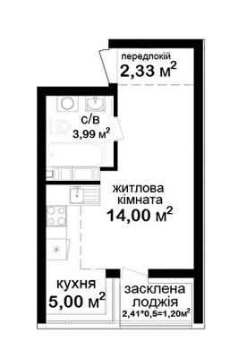 Студия 26.52 м² в ЖК Феофания City от 39 000 грн/м², Киев