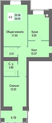 2-кімнатна 59.65 м² в ЖК Софіївська сфера від 25 500 грн/м², с. Софіївська Борщагівка
