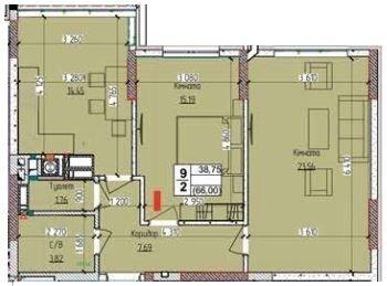 2-комнатная 66 м² в ЖК Пионерский квартал 2 от 26 500 грн/м², пгт Чабаны